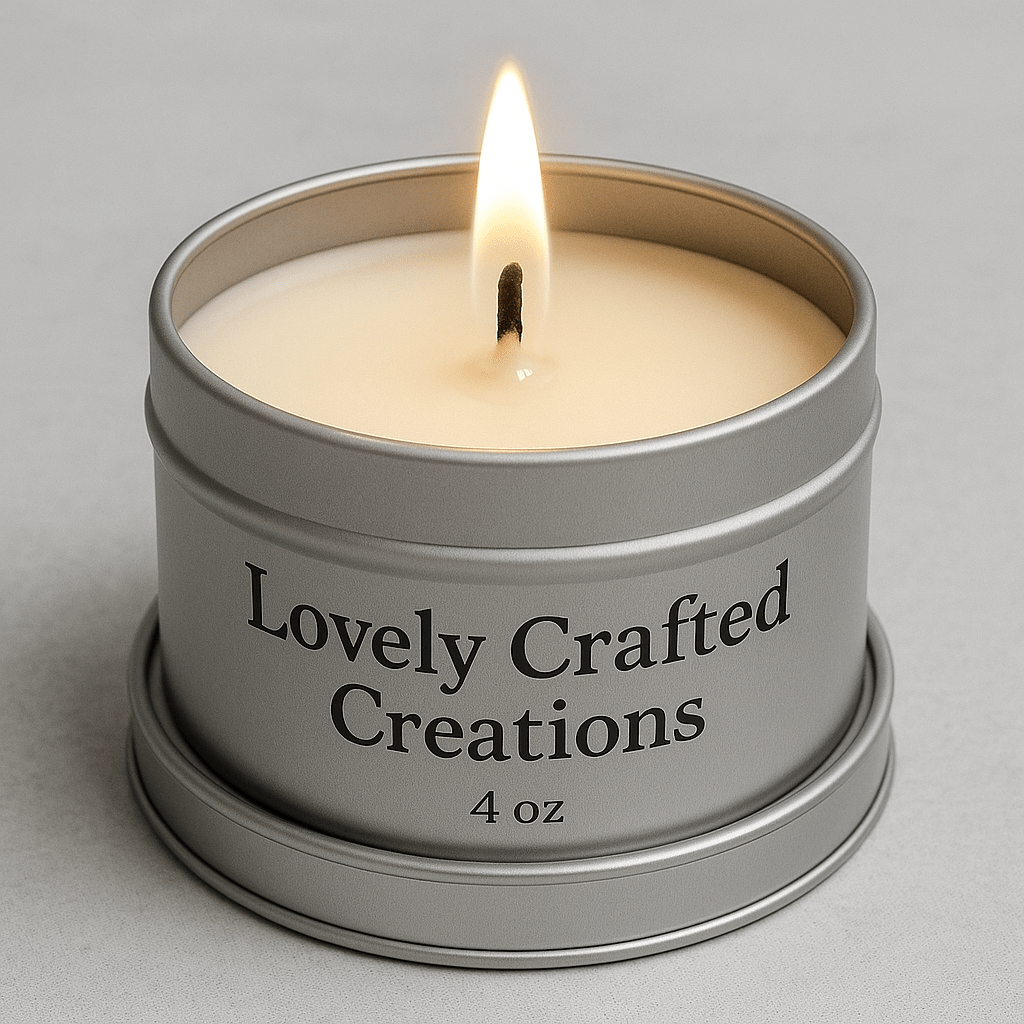 Custom Scented Tins Candles (4oz, 6oz, 8oz) - Lovely Crafted Creations