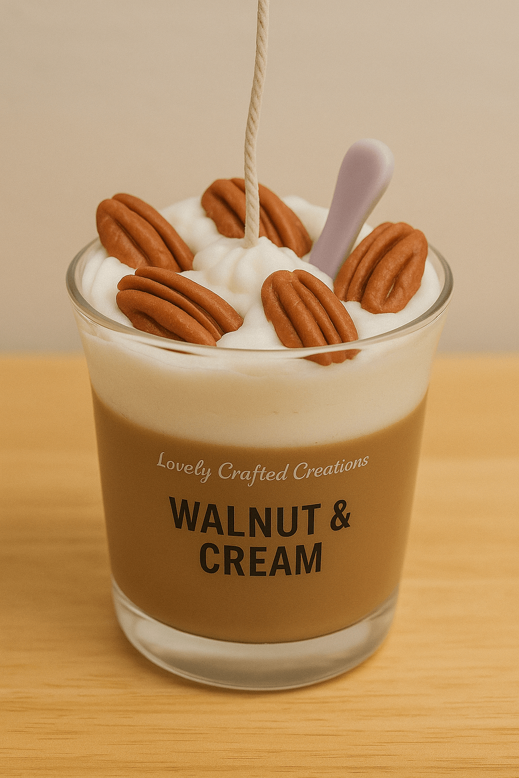 Walnut and Cream Candle - Lovely Crafted Creations